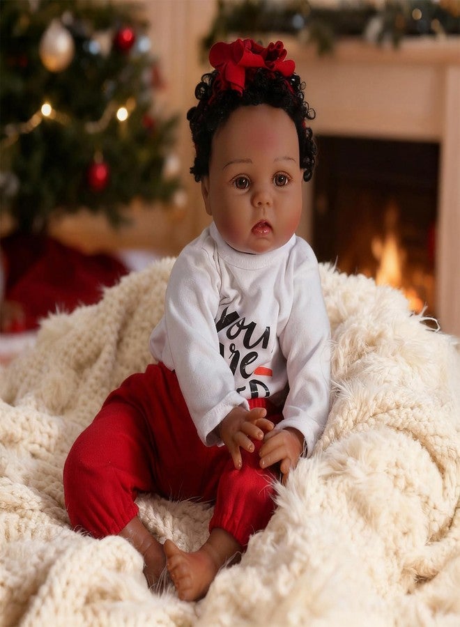 CHAREX Reborn Baby Dolls - Black, 22 inches Newborn African American Realistic Lifelike Baby Dolls for Kids Age 3+ - Image 3